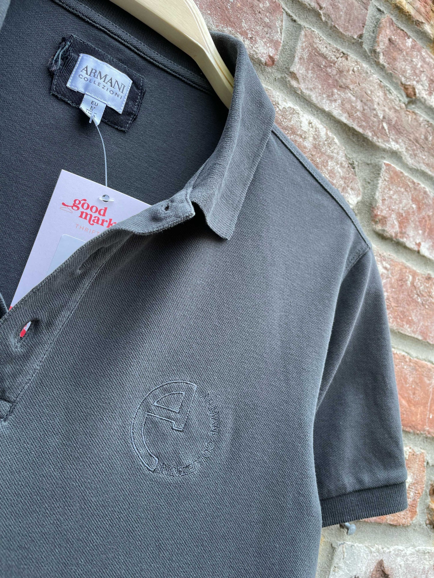 armani collezioni embroidered logo polo