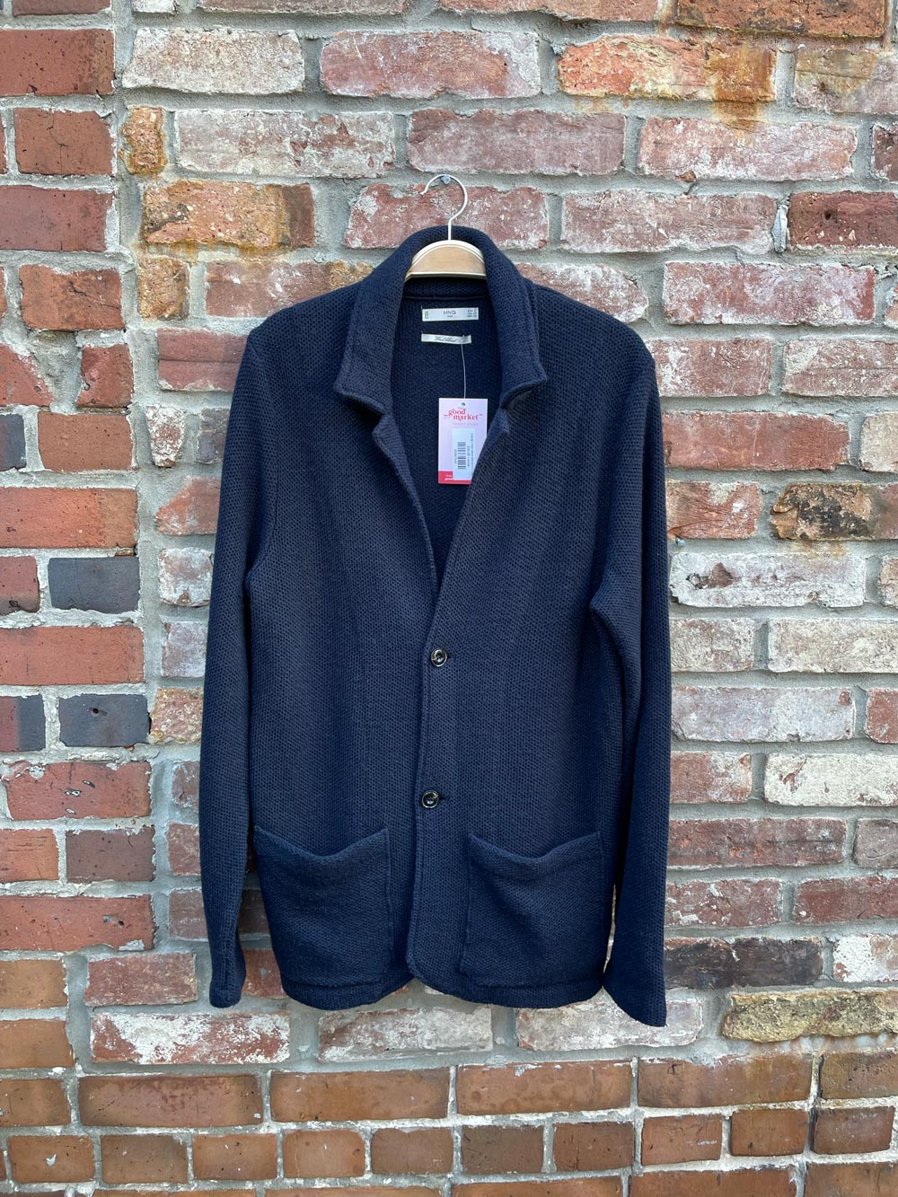 mango man wool-blend knit blazer