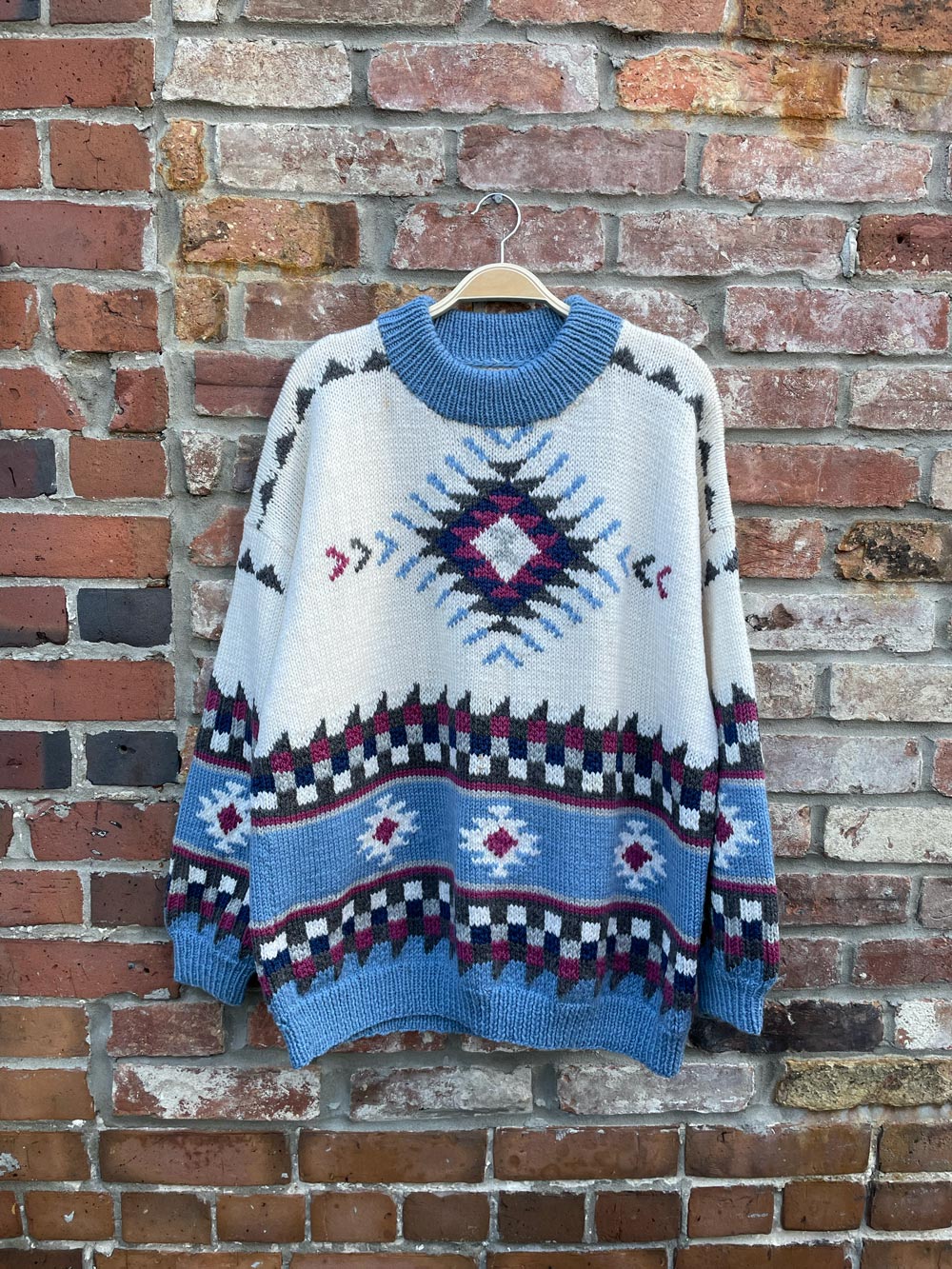 vintage hand-knit southwestern sweater