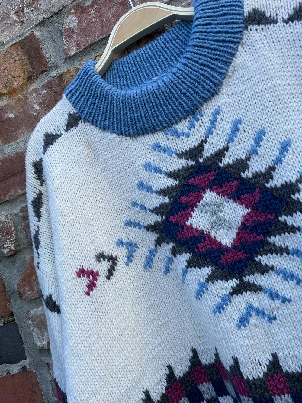 vintage hand-knit southwestern sweater