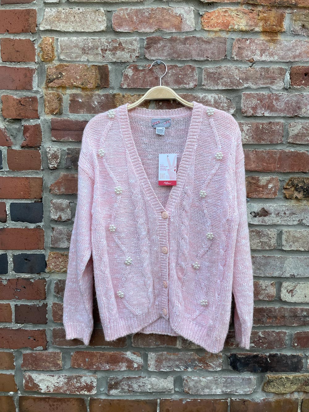 vintage spice of life pearl flowers knit cardigan