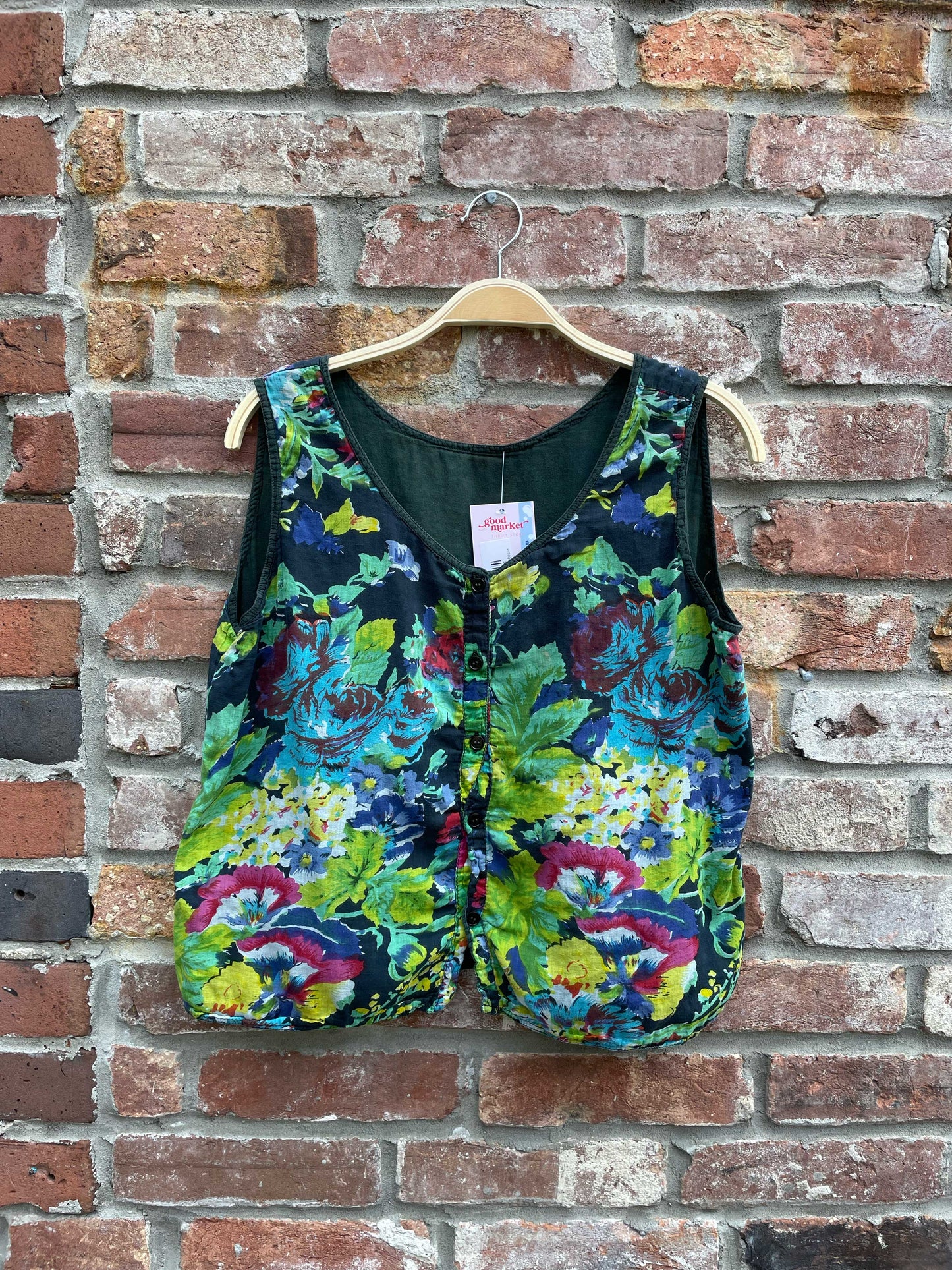 vintage floral layered reversible tank