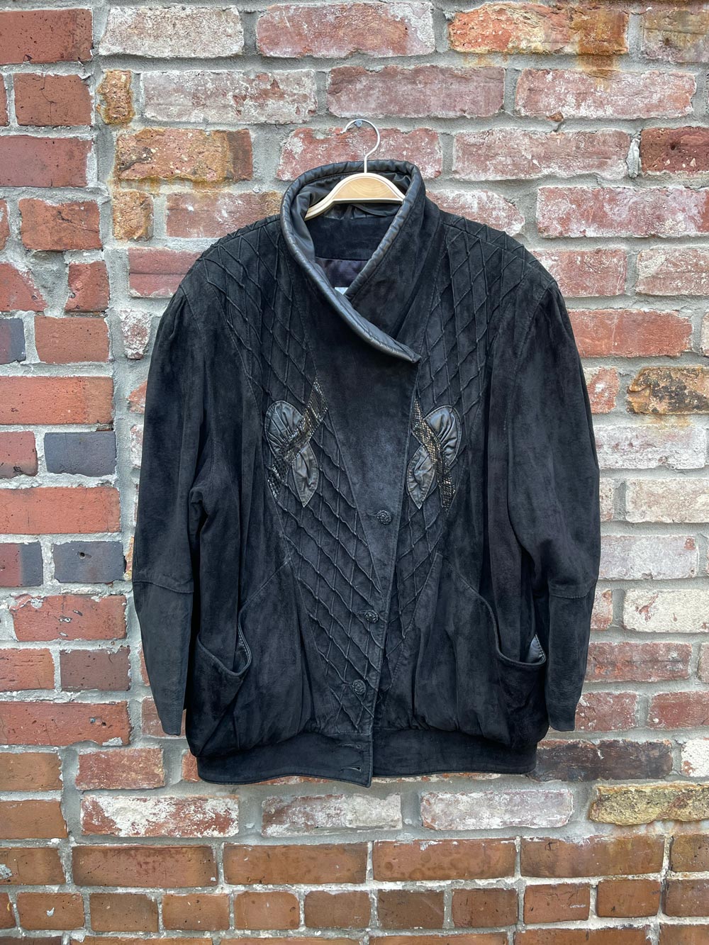 vintage the old mill basketweave suede jacket