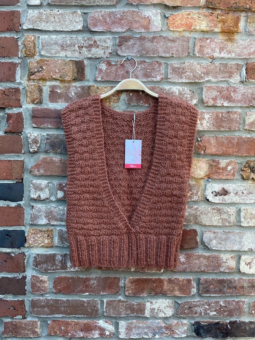 vintage hand-knit deep v sweater vest