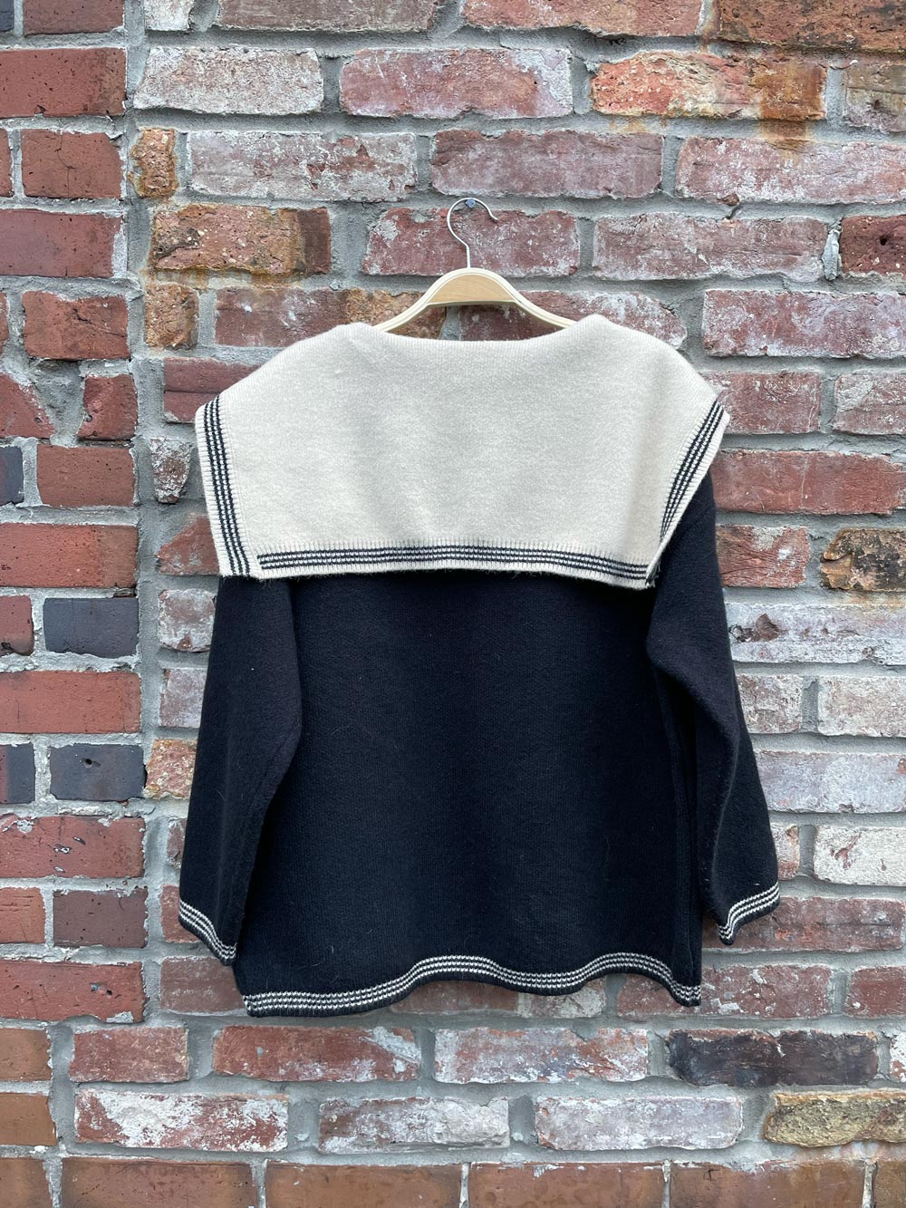 noomi big collar knit sailor sweater