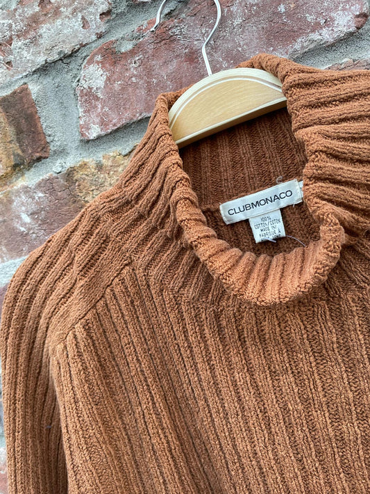 vintage club monaco neutrals chunky rib knit turtleneck