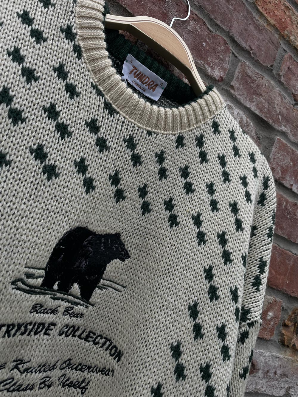 vintage tundra countryside coll. bear knit wool crew