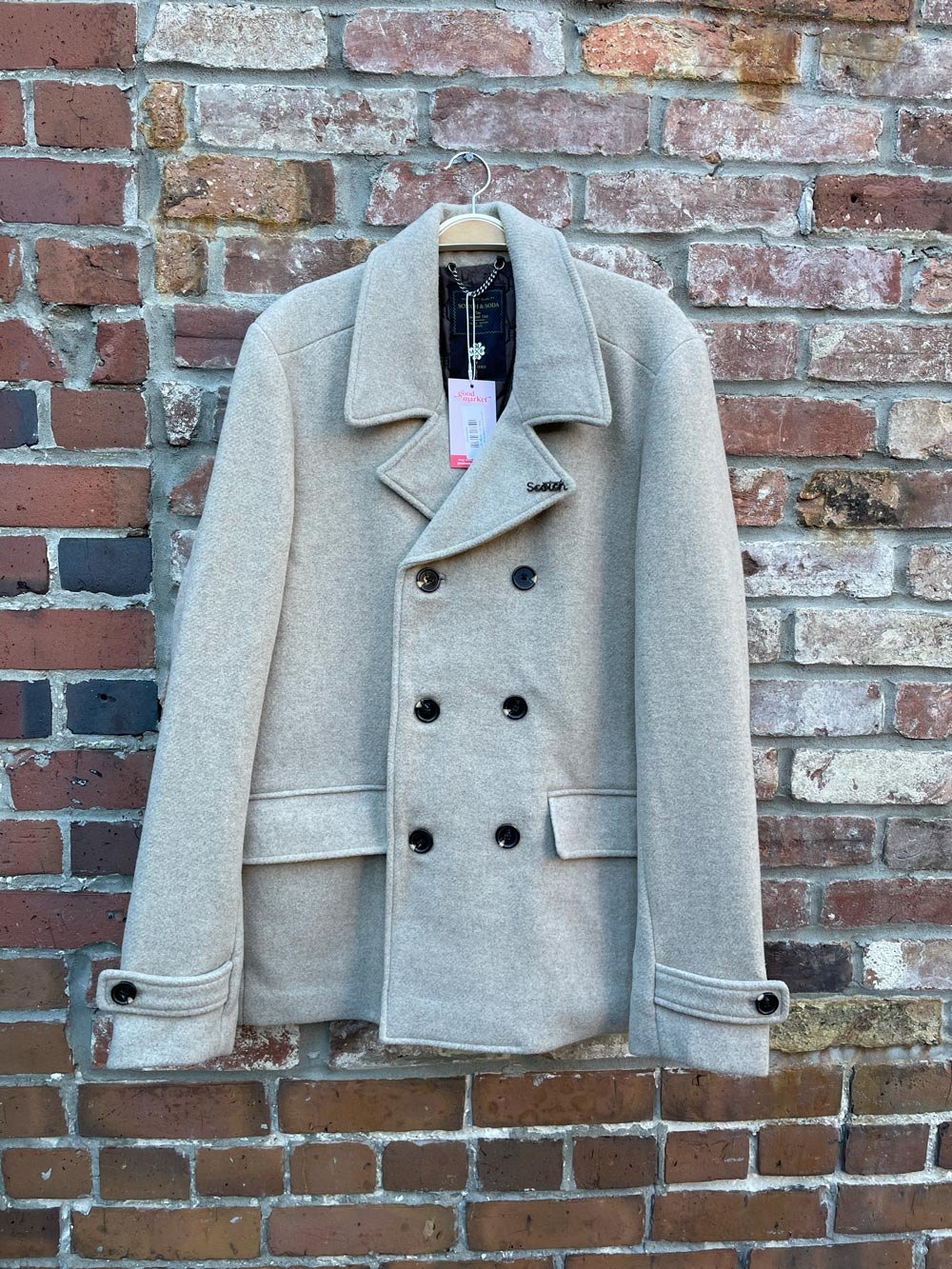 scotch & soda wool blend classic pea coat