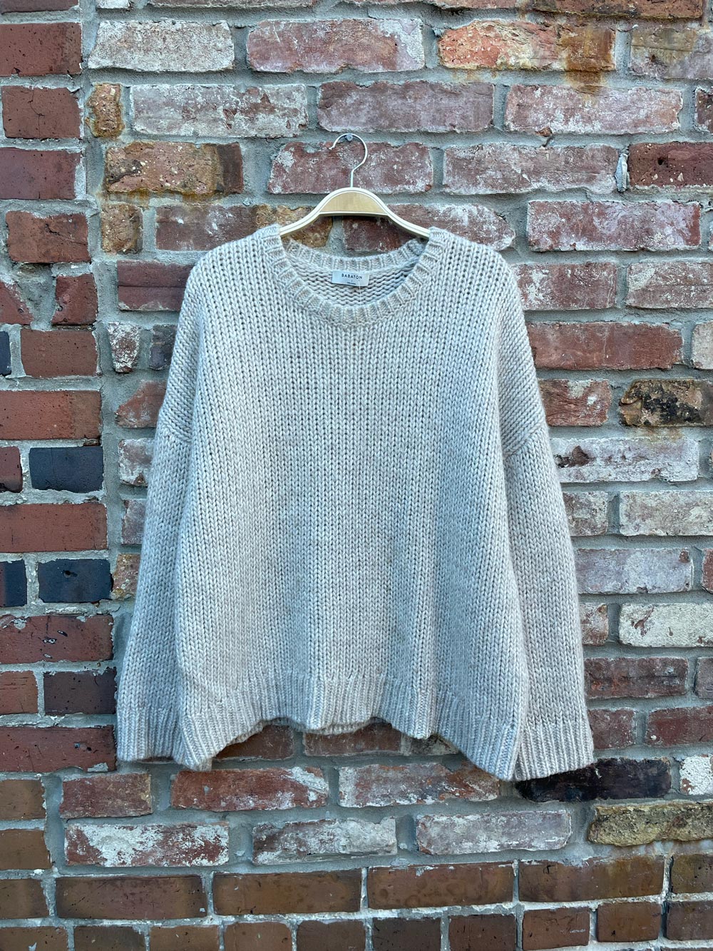 babaton follett wool-alpaca chunky knit crew