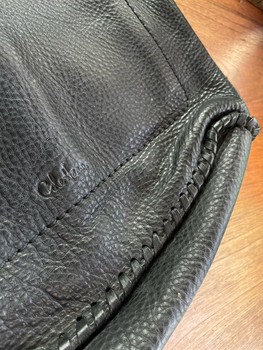 cole haan braided edge leather hobo bag