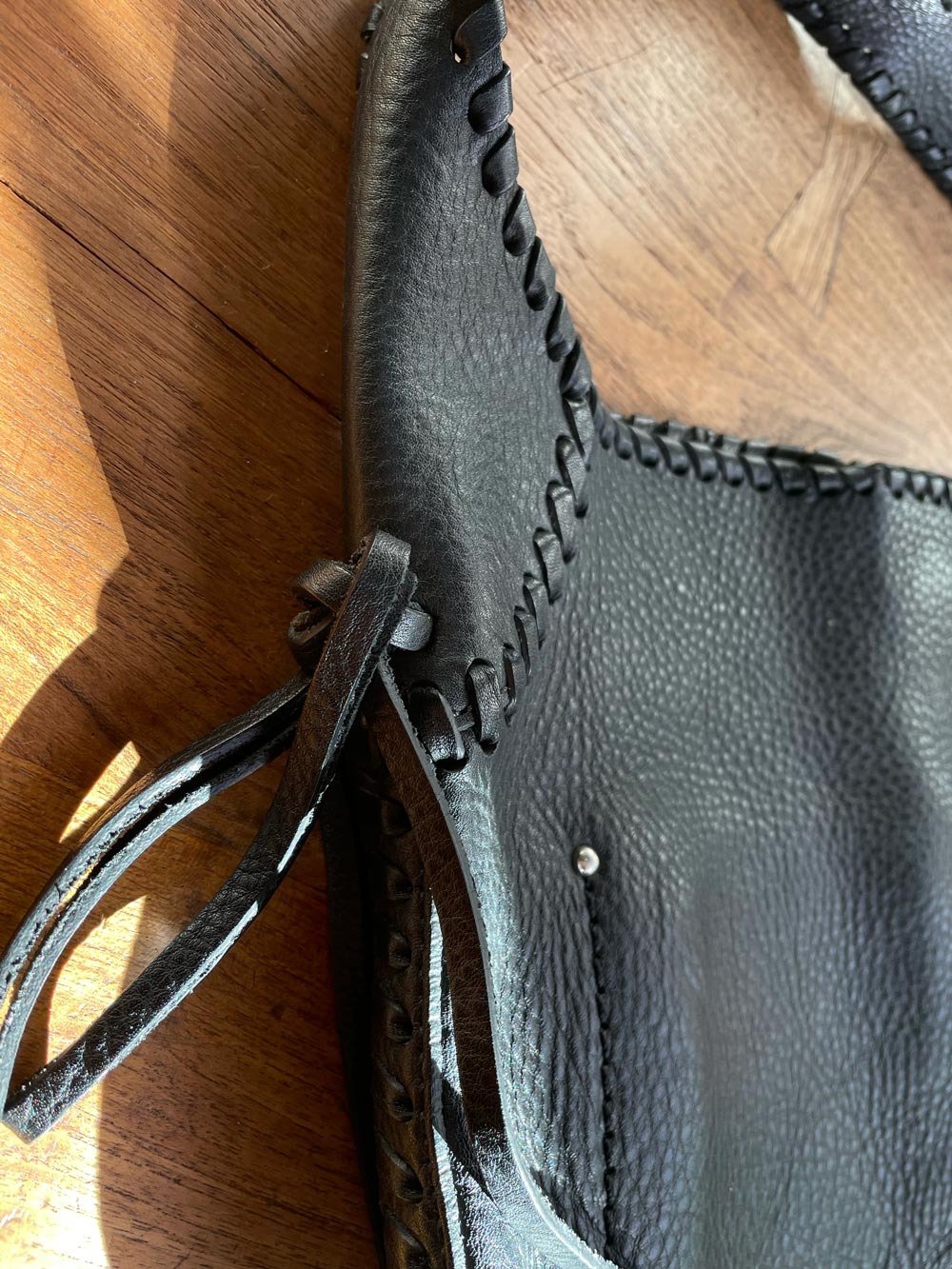 cole haan braided edge leather hobo bag