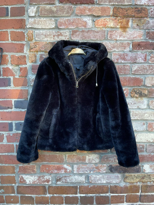 maison cinqcent faux fur hooded coat