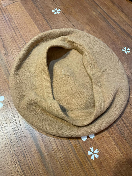 vintage classic camel wool french beret