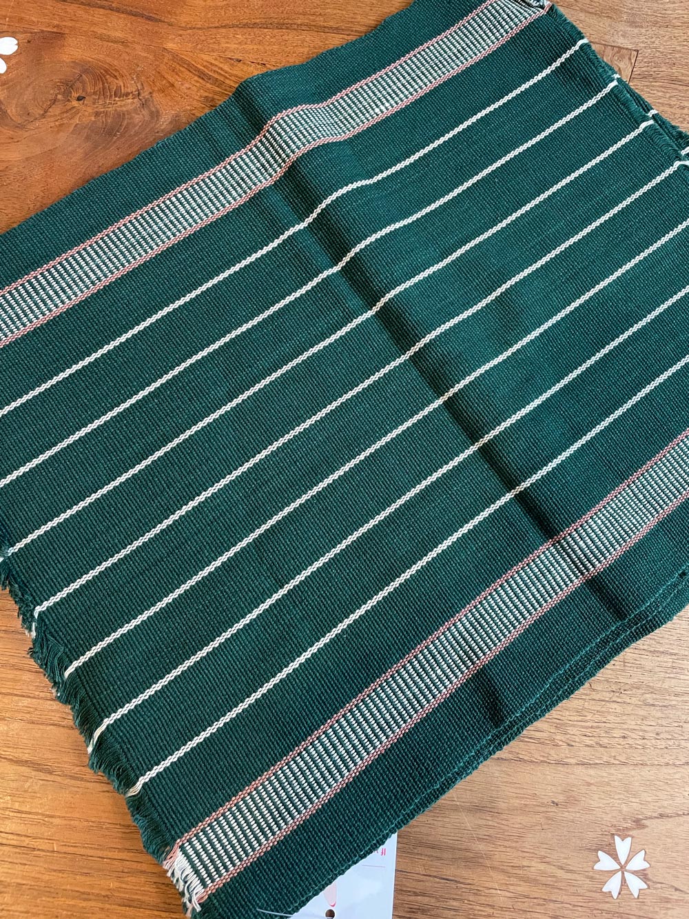 set of 4 green woven placemats