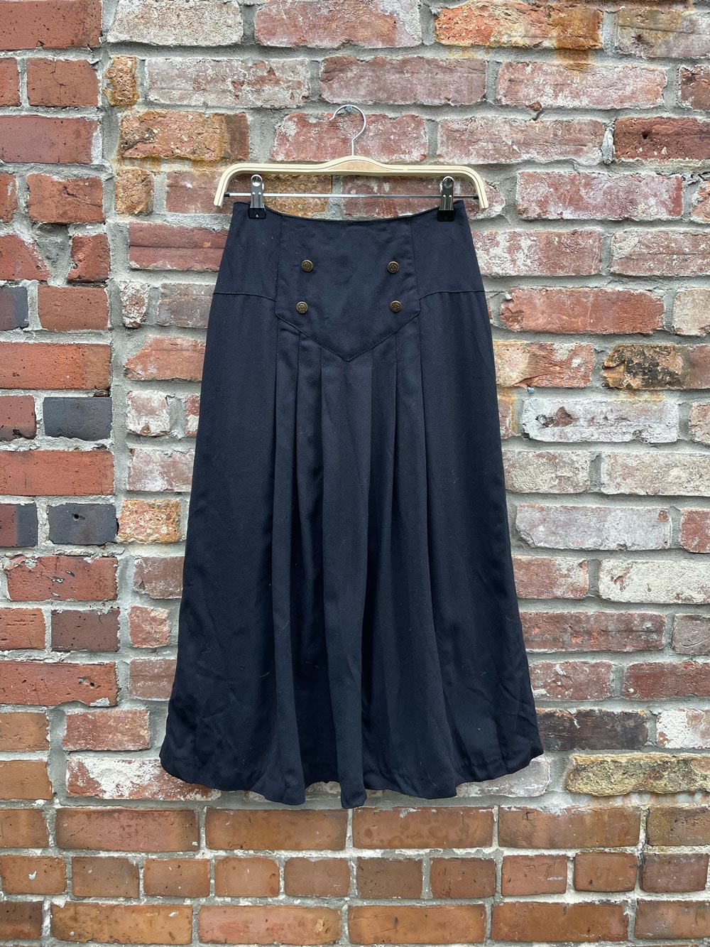 vintage audrey laurent wool pleated midi skirt