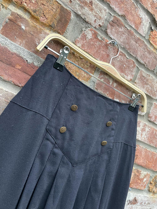 vintage audrey laurent wool pleated midi skirt