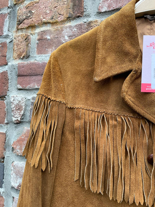 vintage 60s mr chips western fringe suede jacket