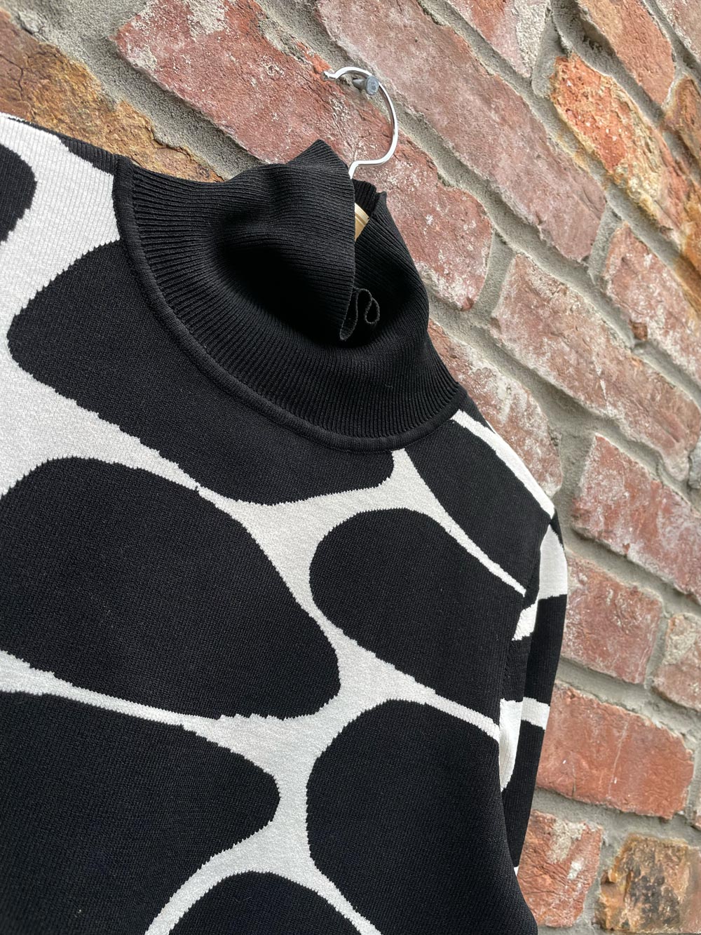 pink tartan abstract animal print turtleneck