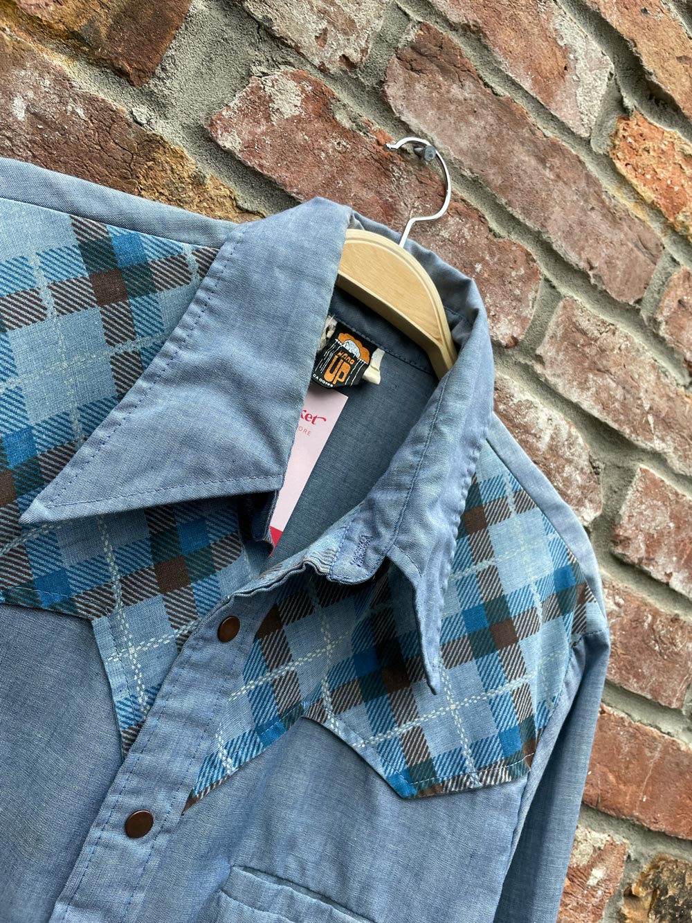 vintage 70s hang up western snap button shirt