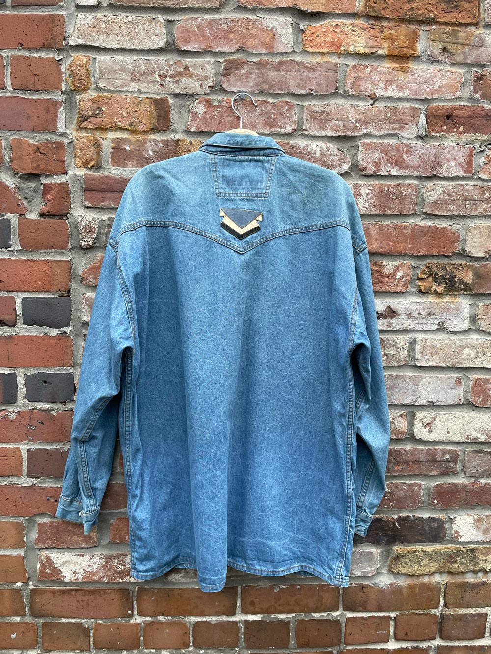 vintage 90s shooter roper snap button denim shirt