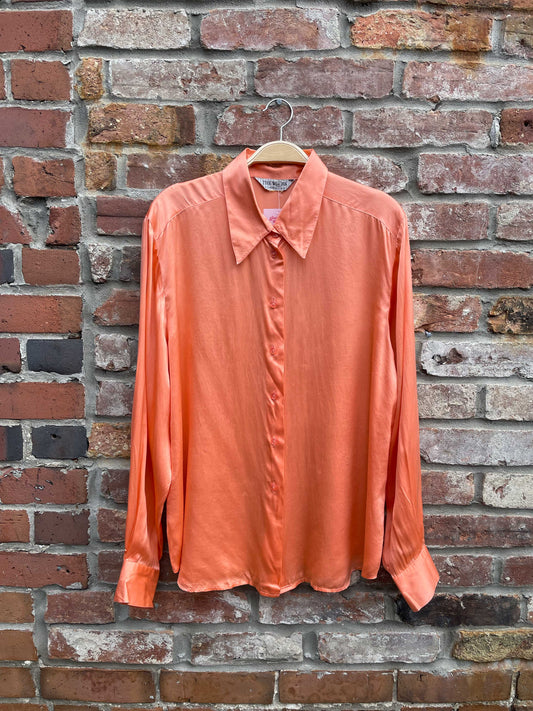 vintage 00s the work creamsicle silk shirt