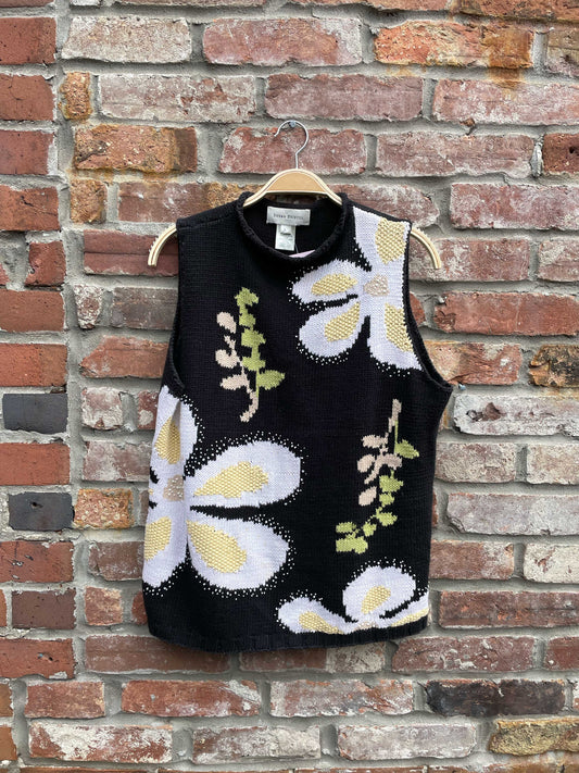 vintage susan bristol daisy knit vest