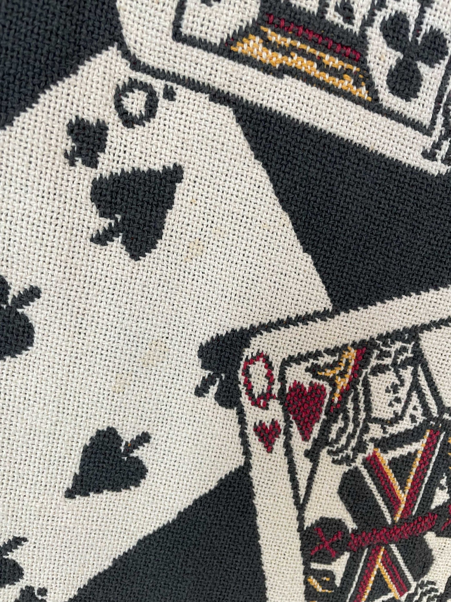 vintage 00s deck of cards poker woven throw blanket