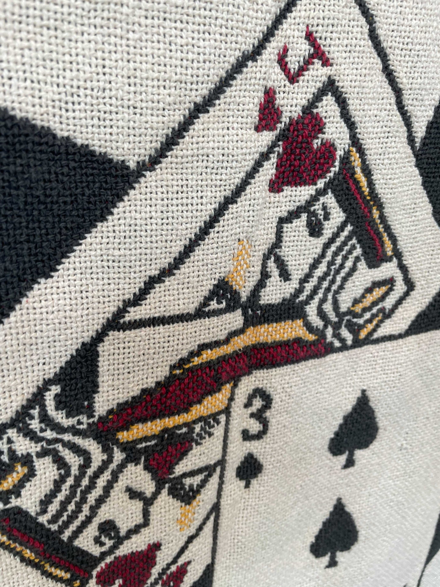 vintage 00s deck of cards poker woven throw blanket