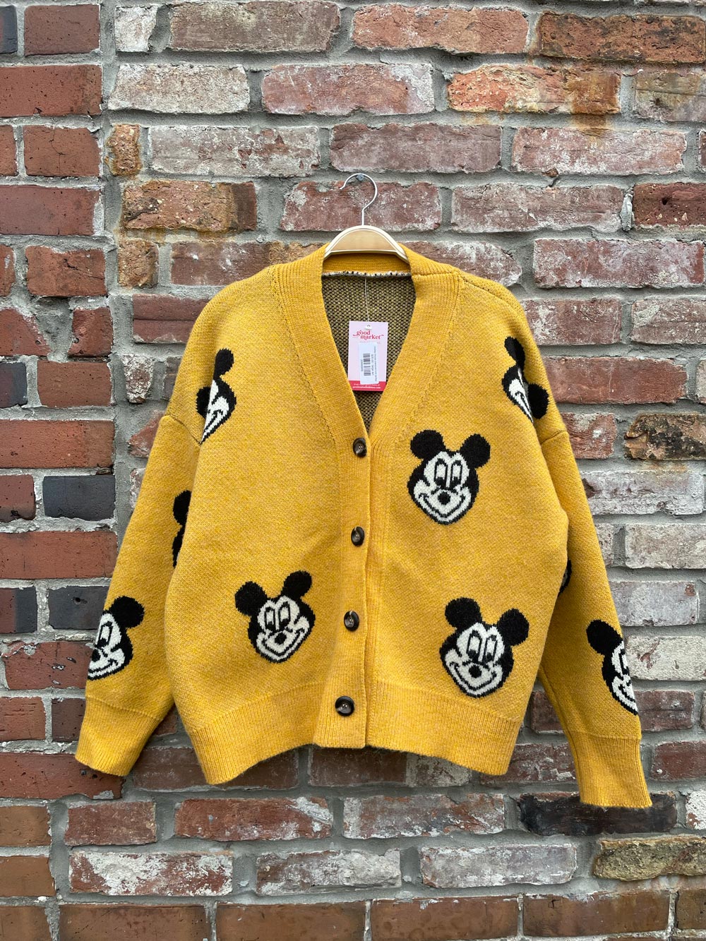 mickey mouse oversized knit cardigan