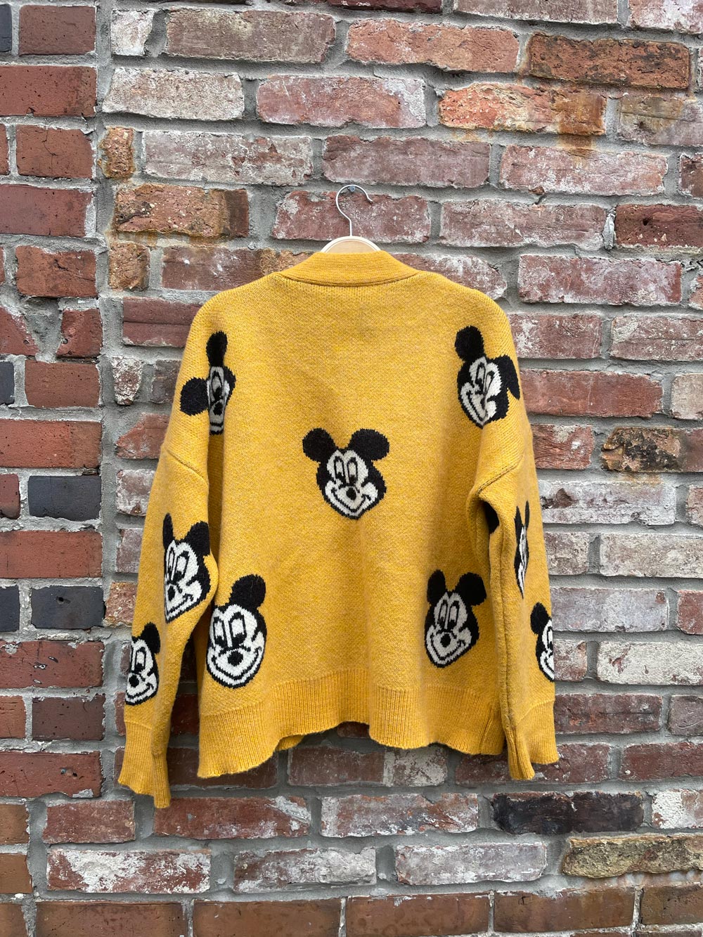 mickey mouse oversized knit cardigan