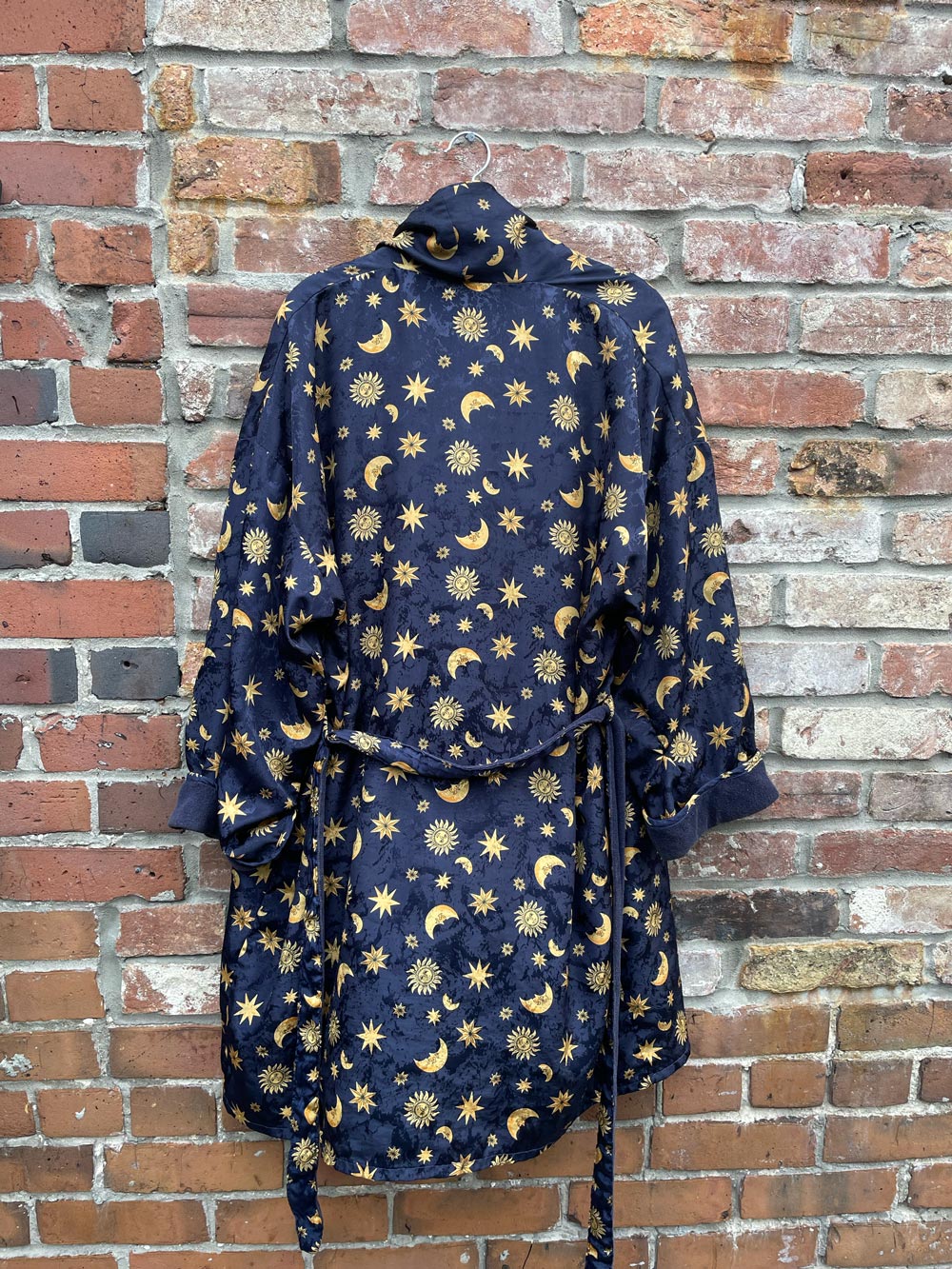 vintage 90s la senza sun + moon satin terry robe