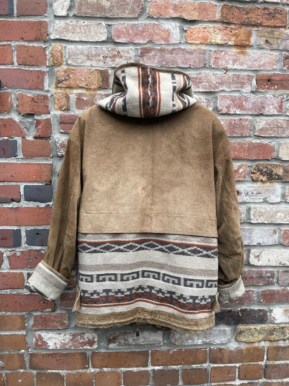 vintage ada wool serape southwestern suede coat