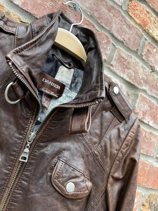 danier italian leather biker jacket