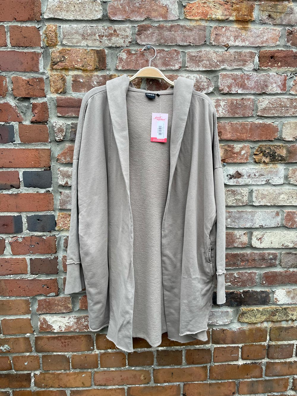 mono b longline open sweatshirt cardigan