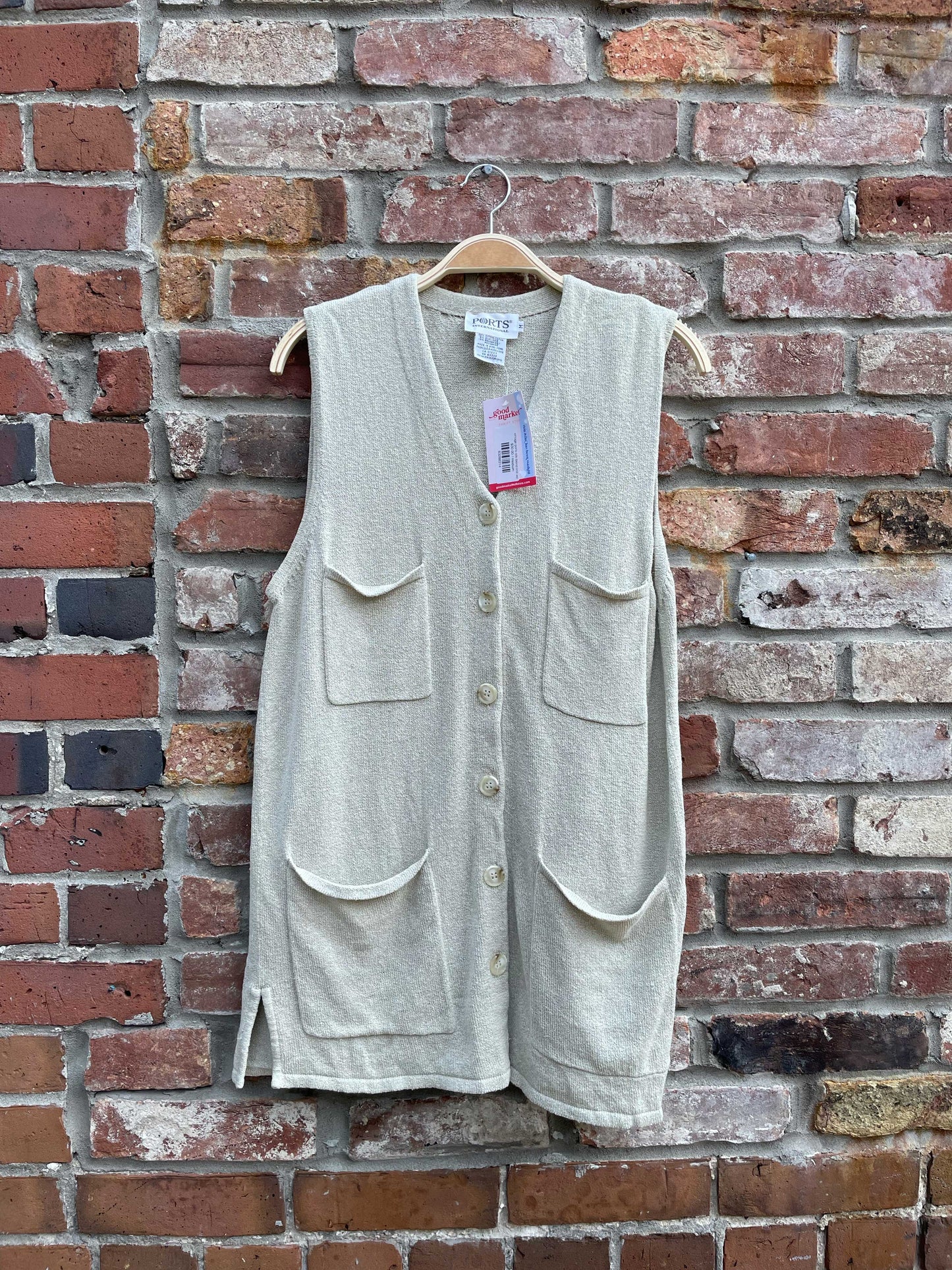 vintage ports silk-blend knit vest