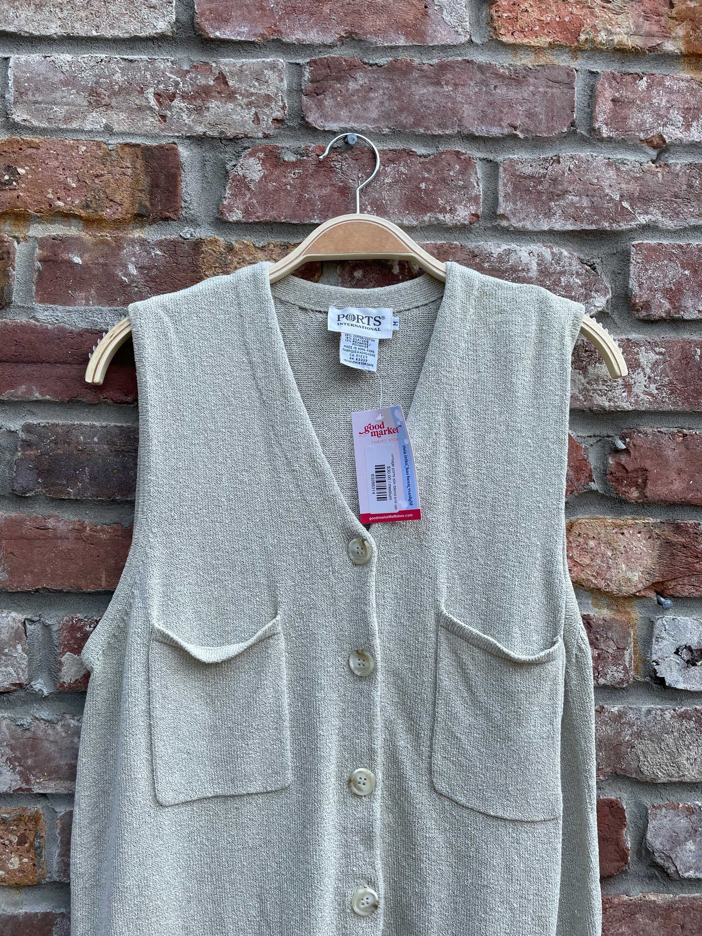 vintage ports silk-blend knit vest