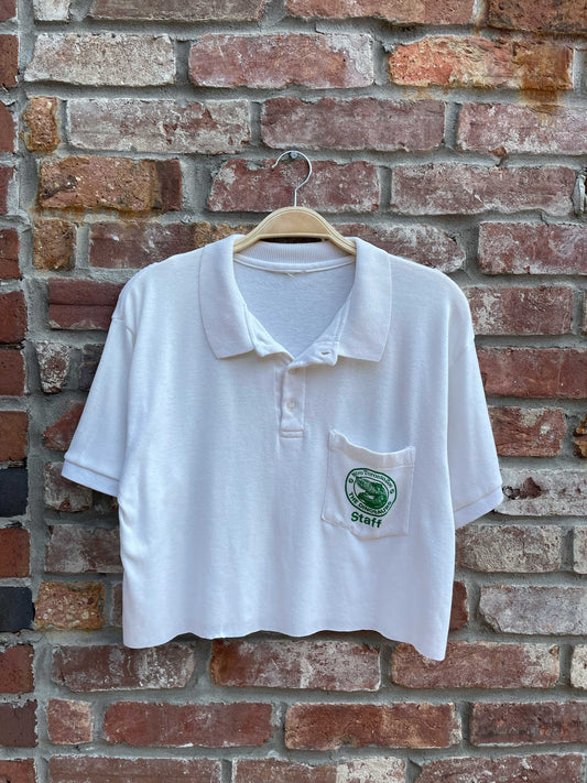 rework x vintage 80s crop toronto zoo staff polo