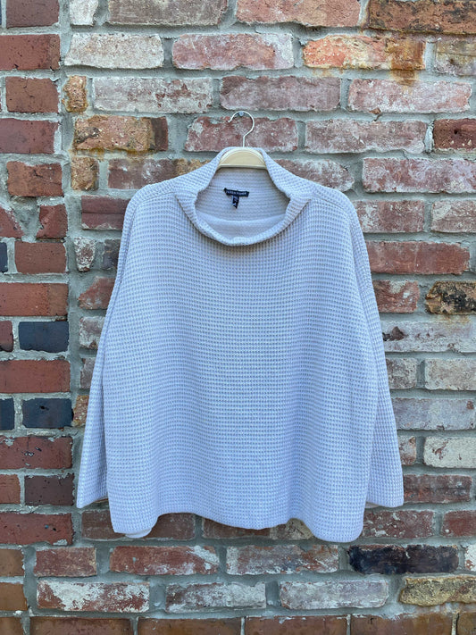 eileen fisher oversized organic cotton waffle knit top