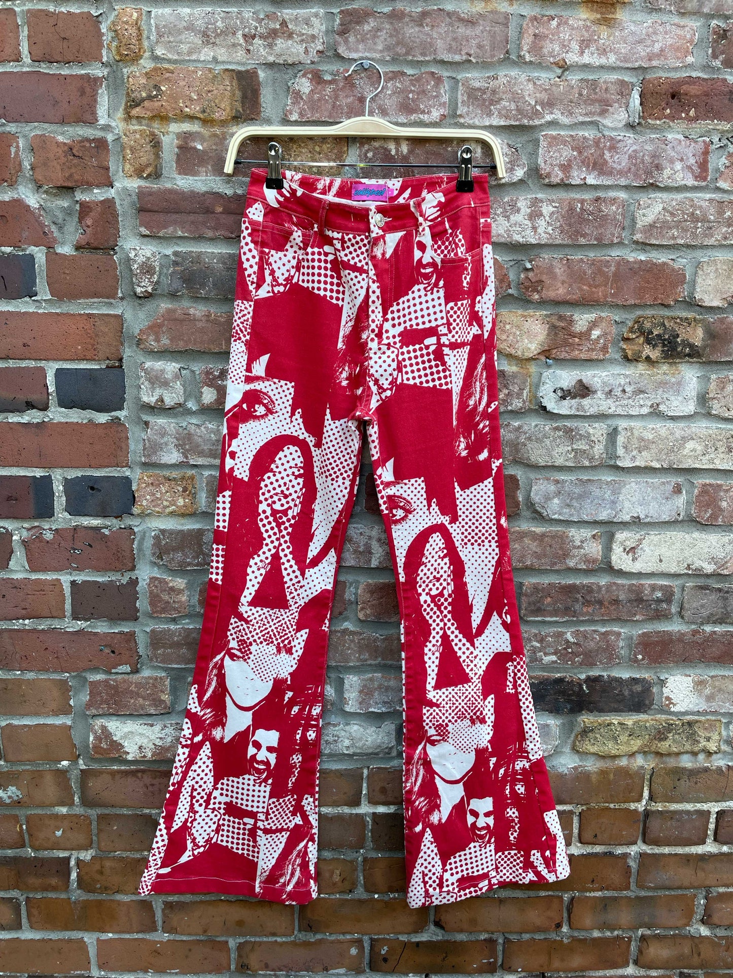 edikted pop art bell bottom jeans