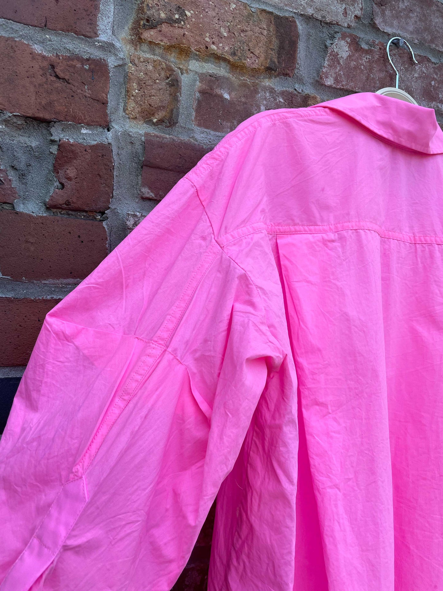 zara oversized pink poplin shirt