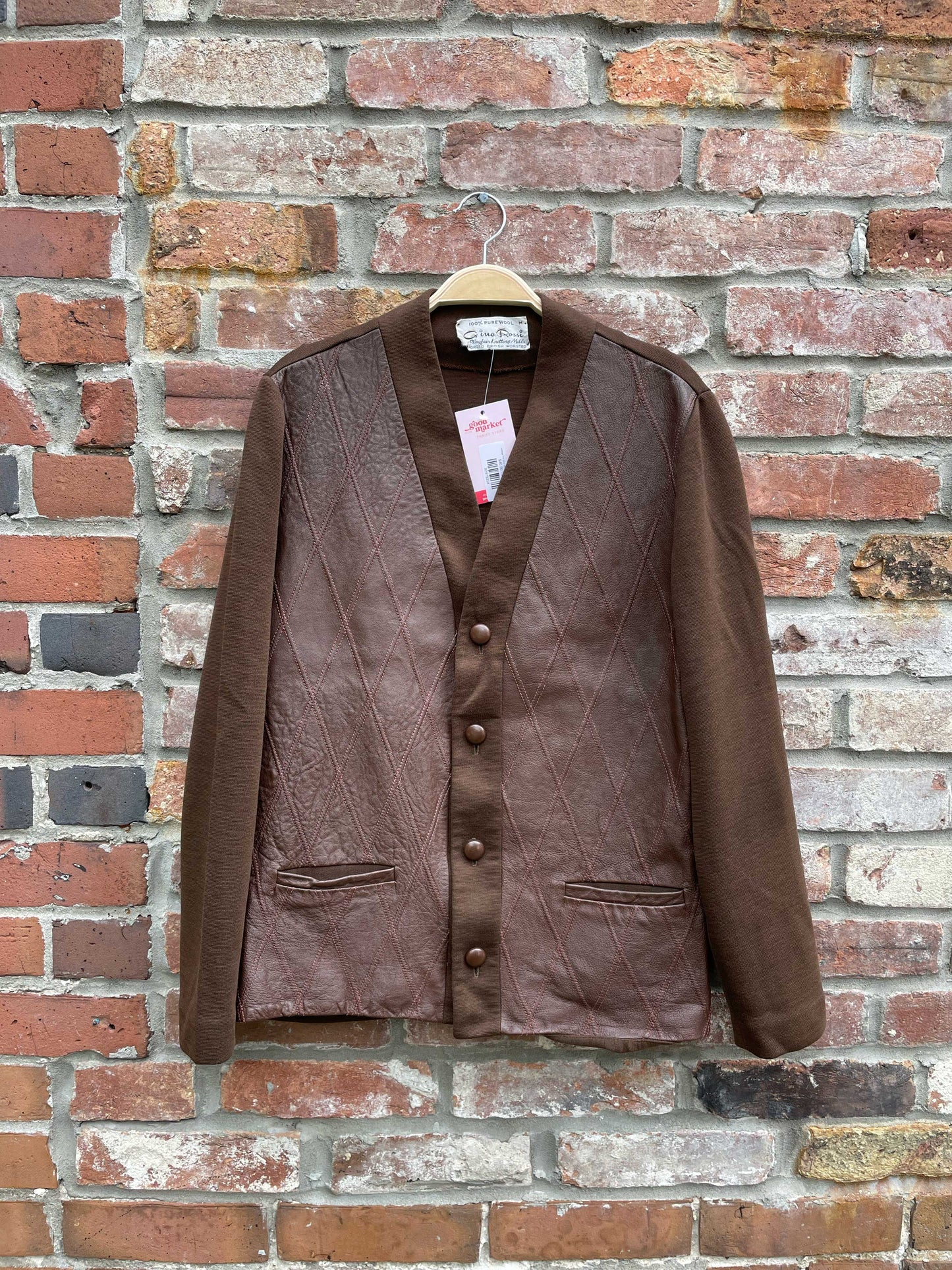 vintage 70s gino rossi argyle wool cardigan jacket