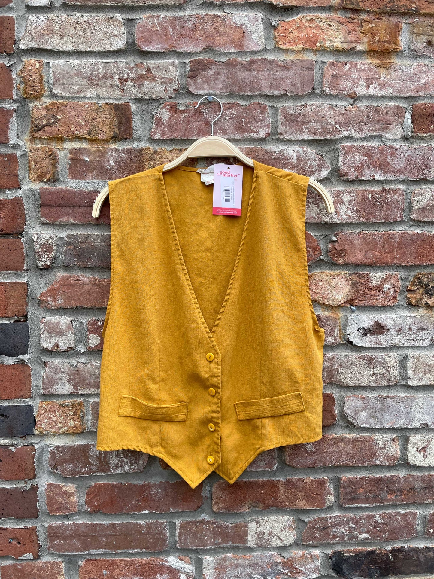 vintage 180 sauvé goldenrod textured vest