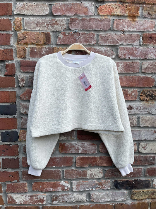 sunday best lupa cropped sherpa sweatshirt