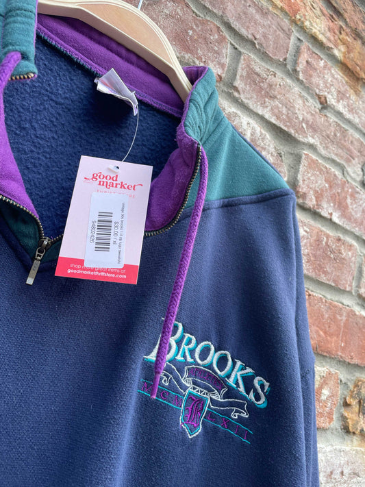 vintage 90s brooks 1/4 zip logo sweatshirt