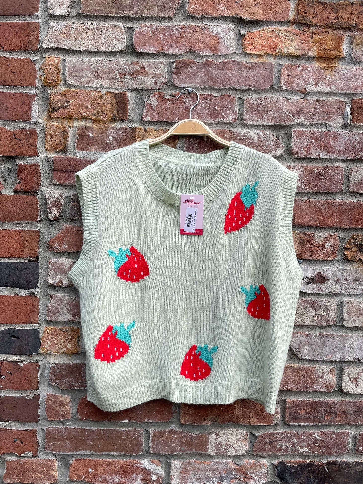 shein strawberry knit vest