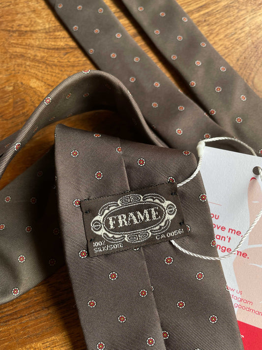 vintage frame 100% silk retro tie