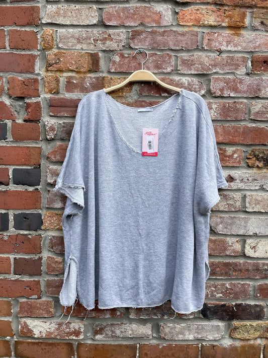 zara sport oversized distressed sweat tee