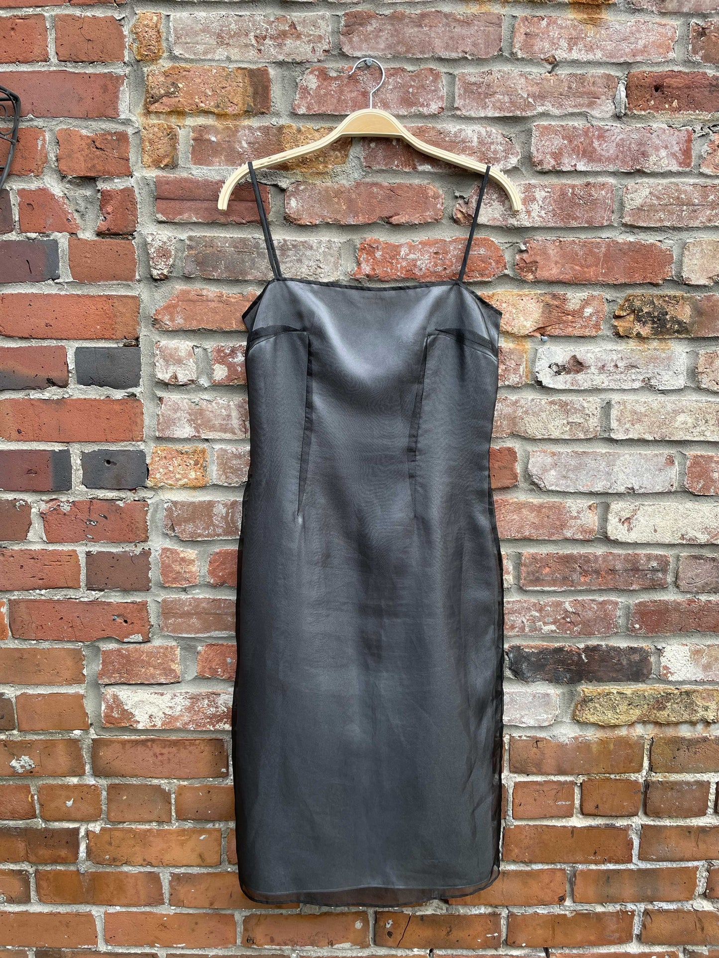 y2k TLC black sheer minimal dress