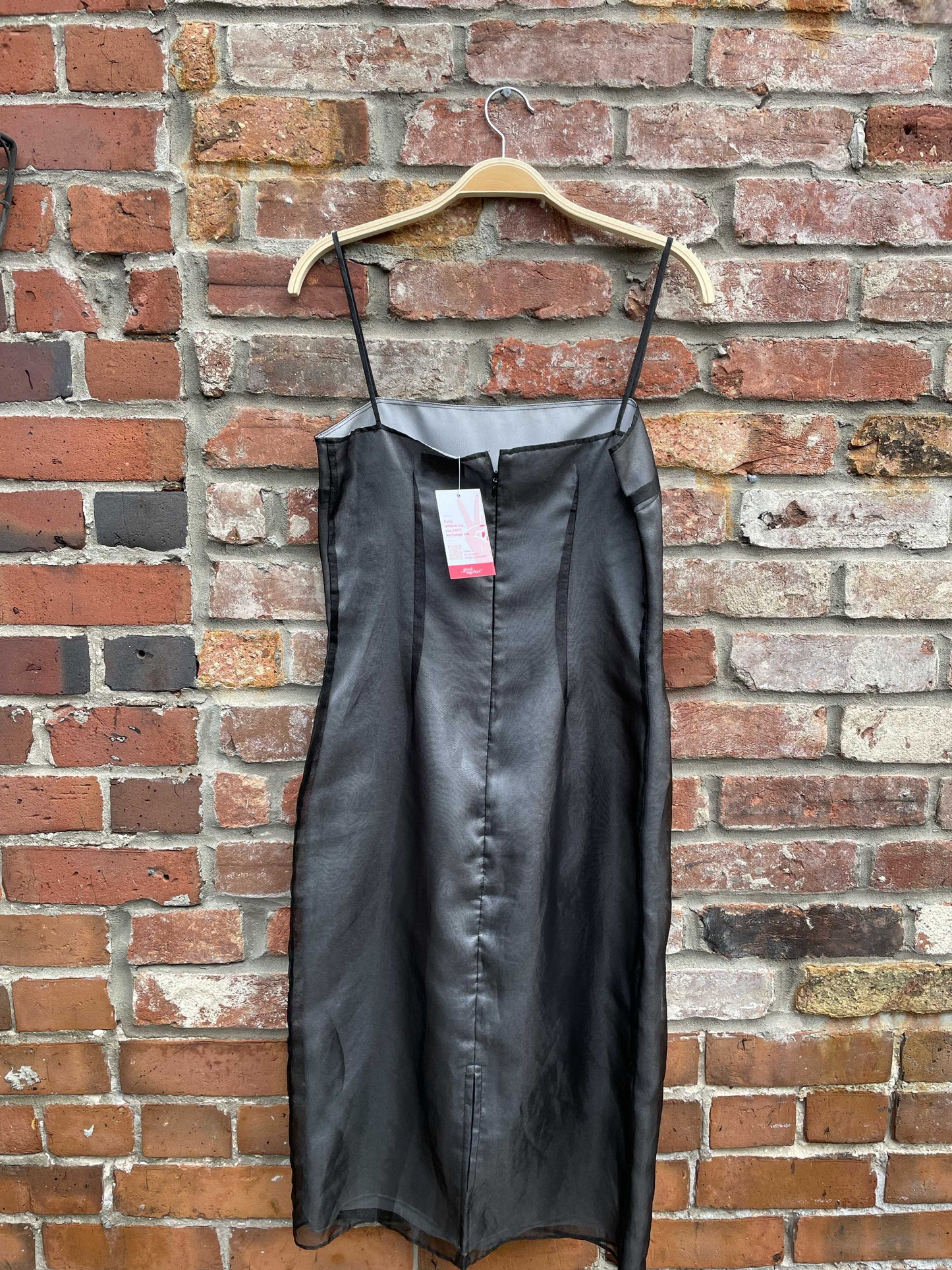 y2k TLC black sheer minimal dress