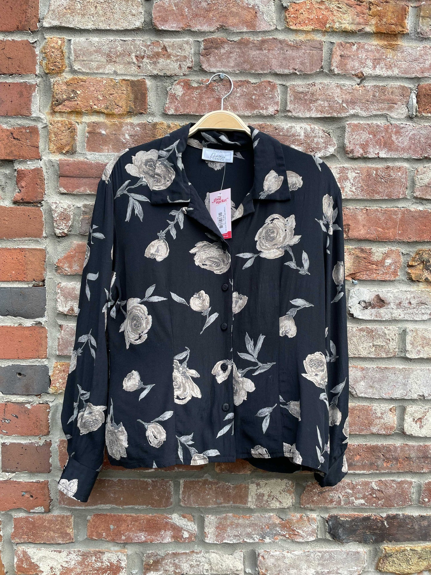 vintage 90s eaton rose print shirt